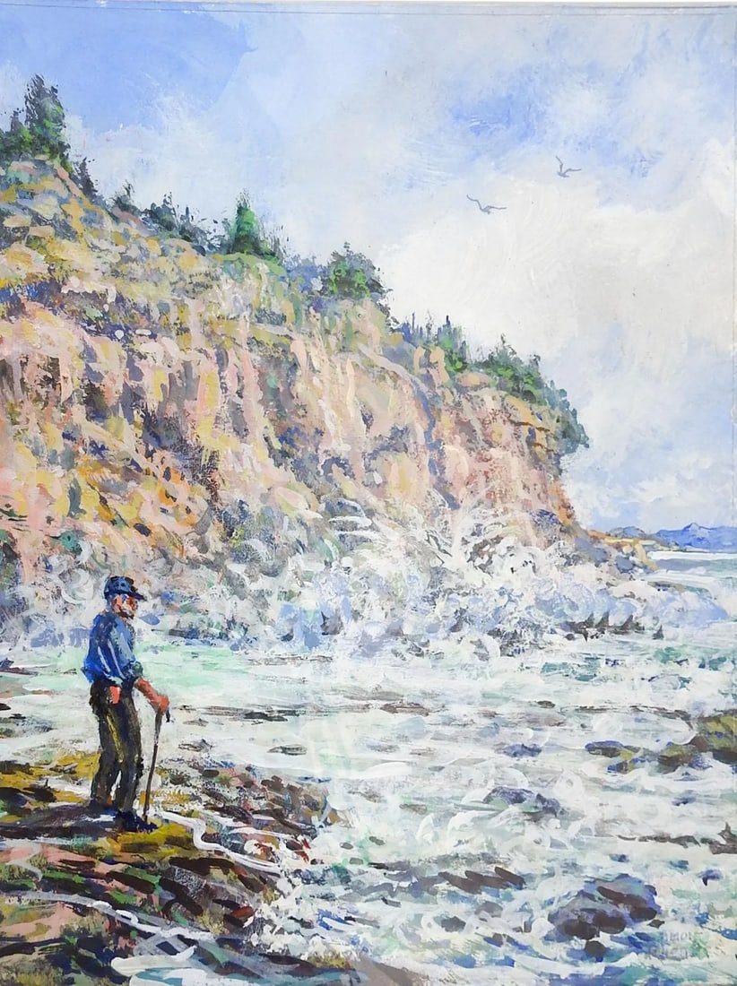 Coastal Cliffs Landscape Painting by Simon Michael (1 of 4)
