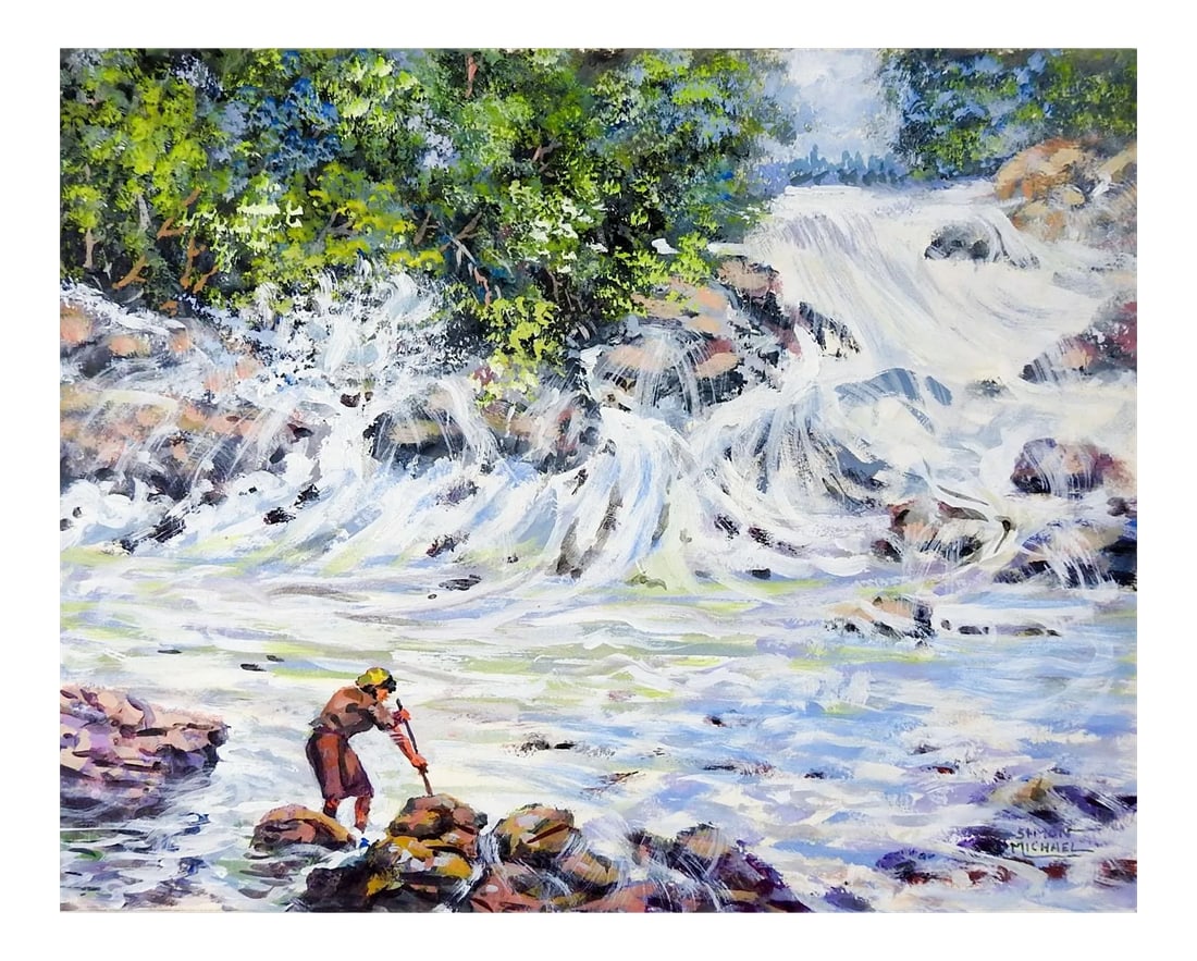 Simon Michael River Whitewater Impressionist Painting (1 of 4)