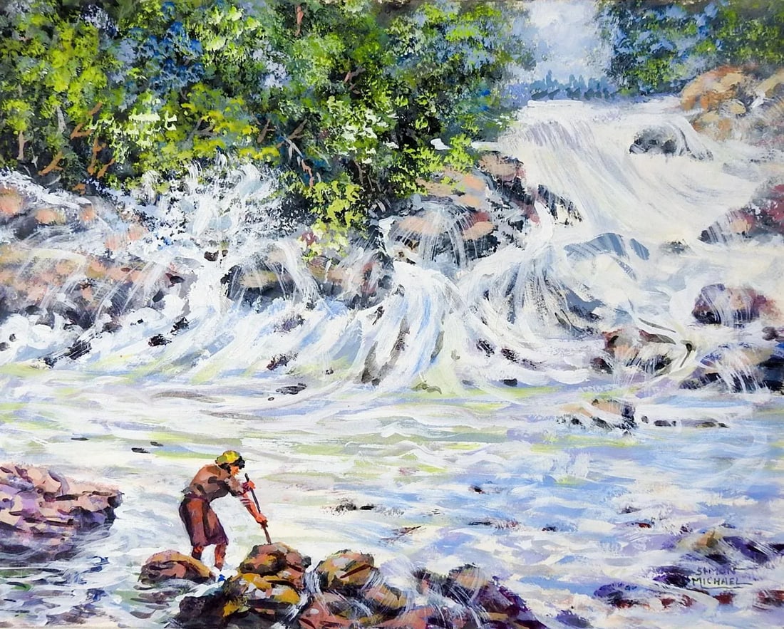 Simon Michael River Whitewater Impressionist Painting - 4
