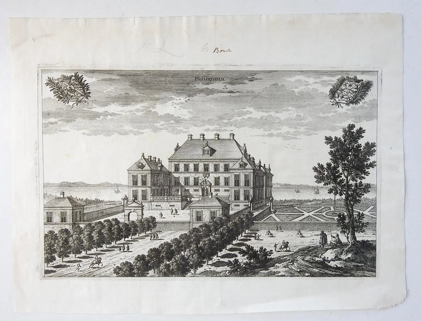 1690s Architectural Engraving of the Hasselbyholm Swedish Manor - 4