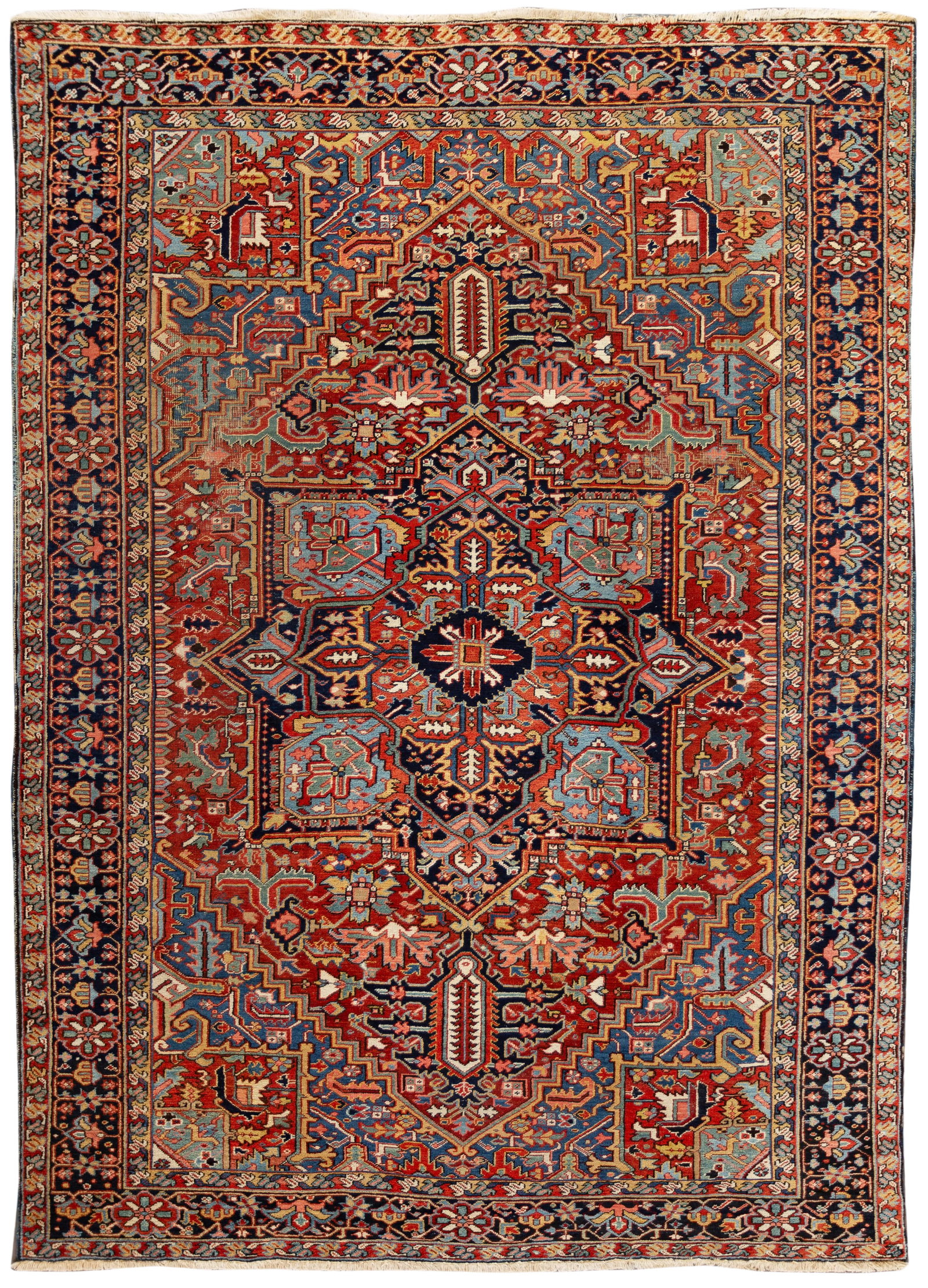 Mid 20th Century Vintage Heriz Handmade Medallion Wool Rug (1 of 7)