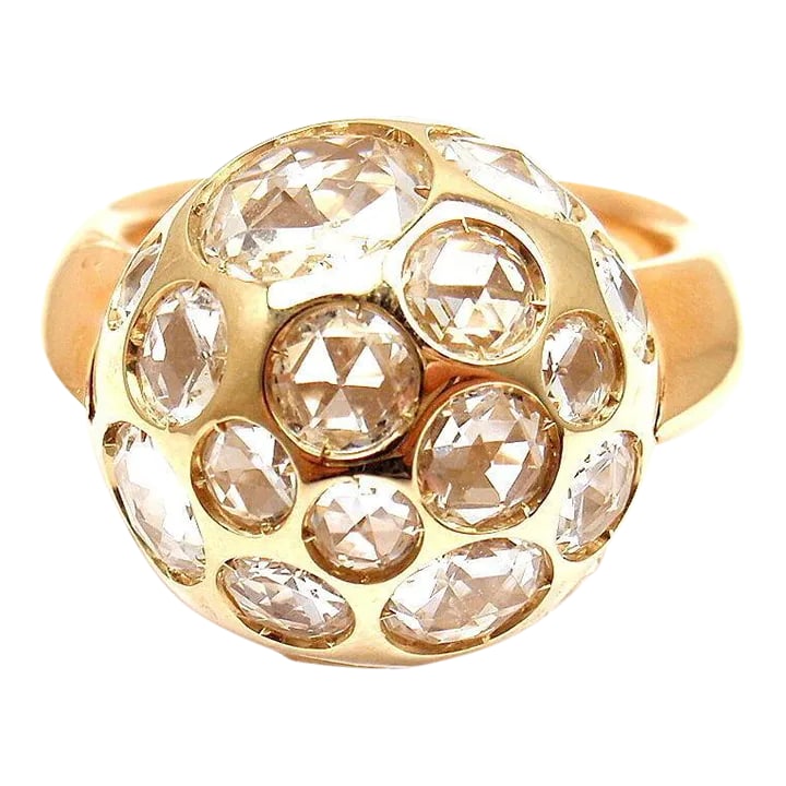 POMELLATO HAREM 18K YELLOW GOLD ROCK CRYSTAL RING sz 5 (1 of 8)