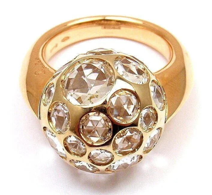 POMELLATO HAREM 18K YELLOW GOLD ROCK CRYSTAL RING sz 5 - 2
