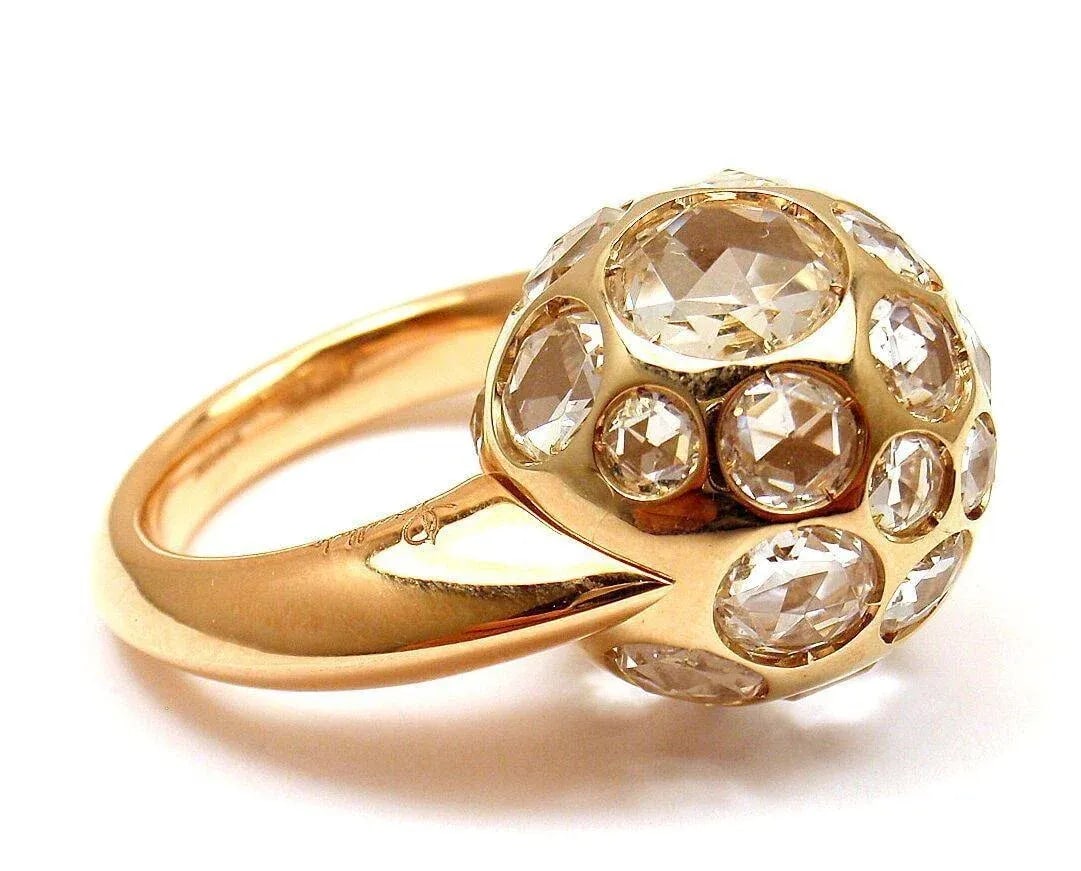 POMELLATO HAREM 18K YELLOW GOLD ROCK CRYSTAL RING sz 5 - 3