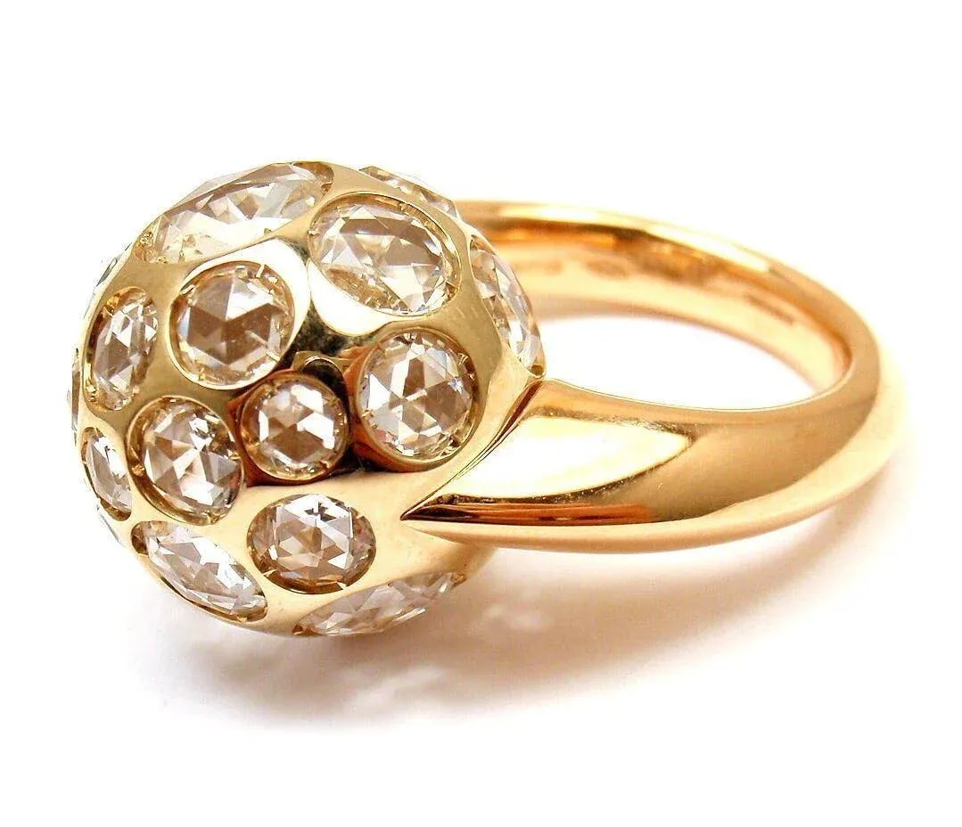 POMELLATO HAREM 18K YELLOW GOLD ROCK CRYSTAL RING sz 5 - 4