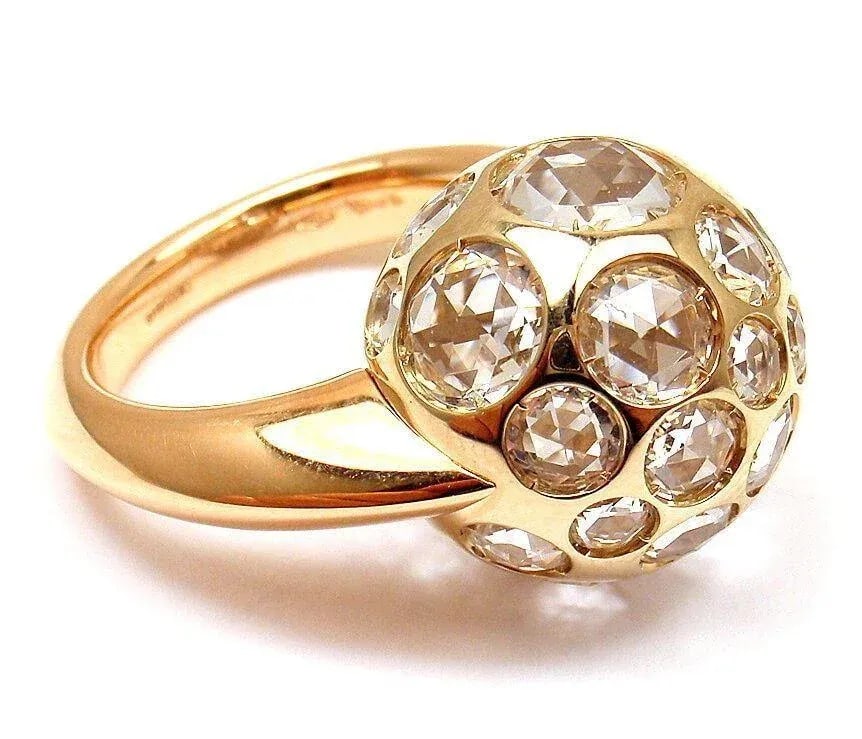 POMELLATO HAREM 18K YELLOW GOLD ROCK CRYSTAL RING sz 5 - 7