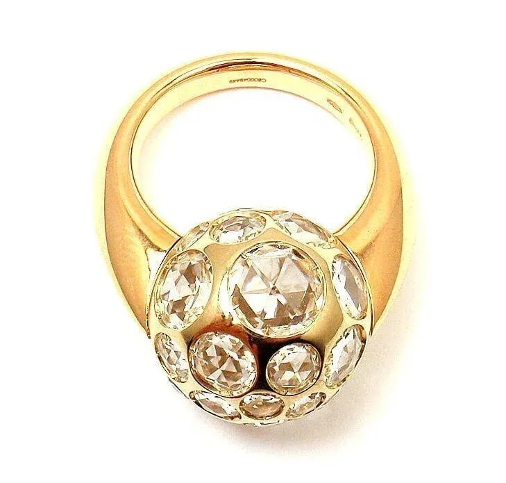 POMELLATO HAREM 18K YELLOW GOLD ROCK CRYSTAL RING sz 5 - 8
