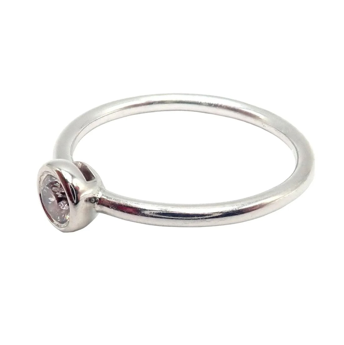 Tiffany & Co. Platinum 0.12ct Diamond Engagement Stacking Ring sz 5.75 - 7
