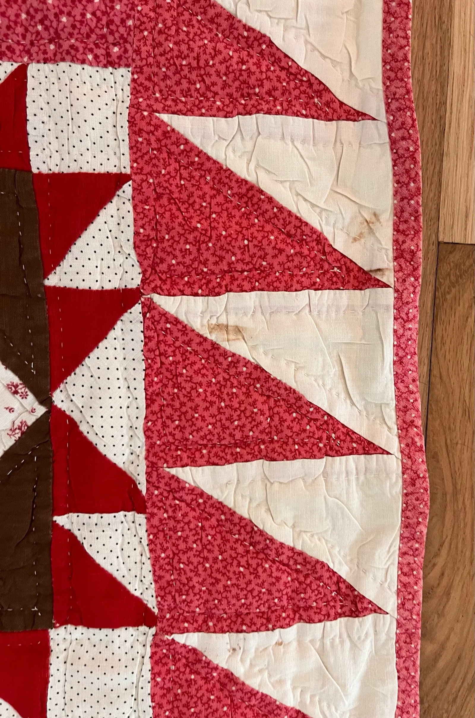 Antique Hand Stitched Quilt - 11