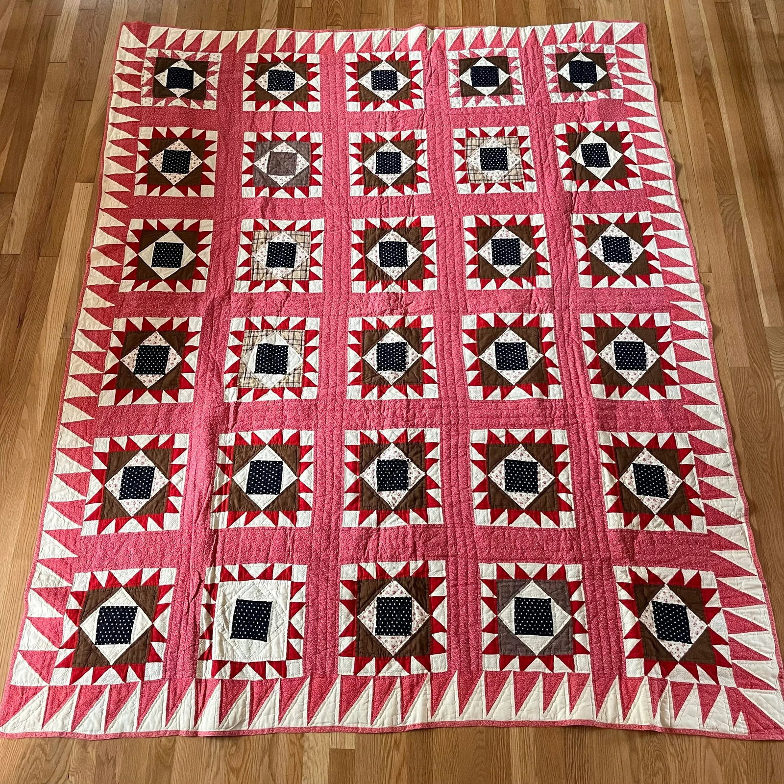 Antique Hand Stitched Quilt - 4