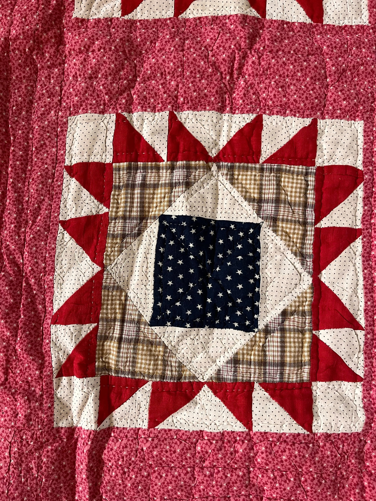 Antique Hand Stitched Quilt - 7