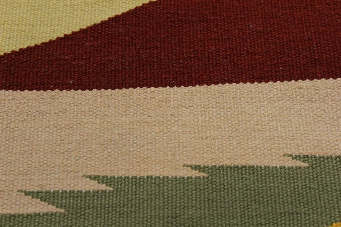 Contemporary Abstract Kilim Gray/Blue Hand-Woven Rug - 5'11 X 9'0 - 5