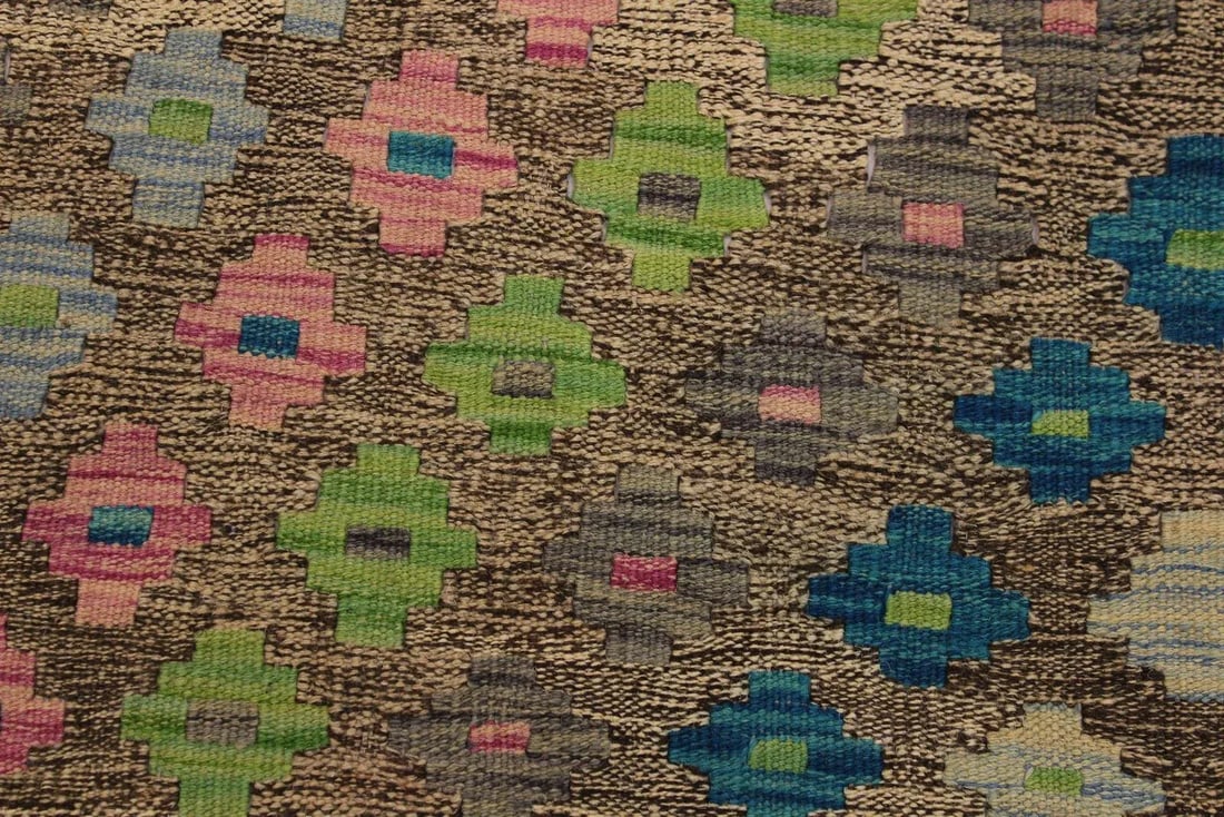 Abstract Kilim Hand-Woven Wool Rug - 5'10'' * 7'8'' - 4