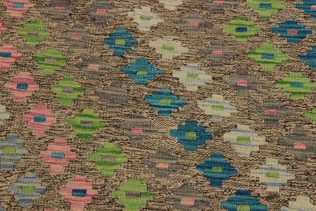 Abstract Kilim Hand-Woven Wool Rug - 5'10'' * 7'8'' - 5
