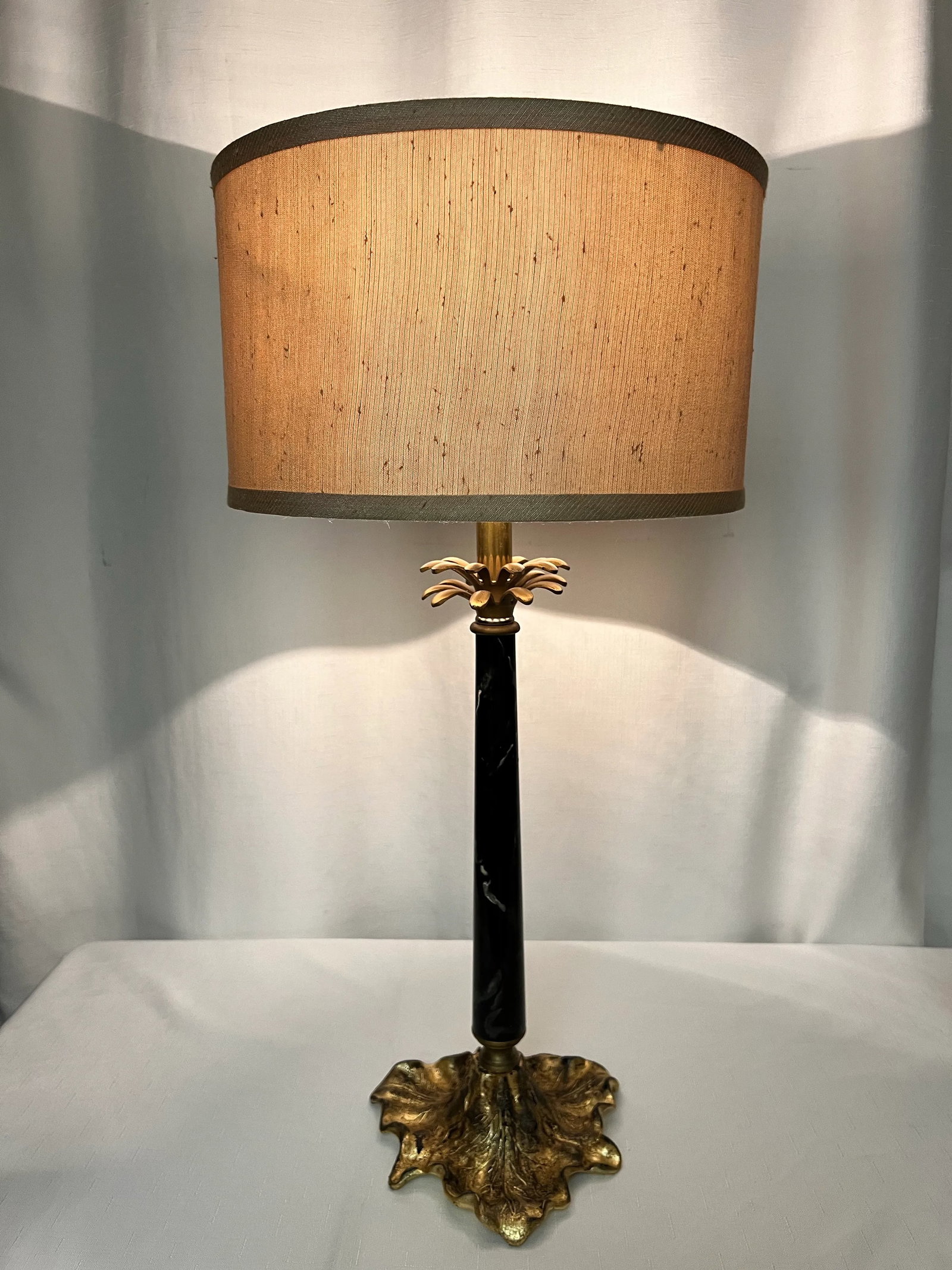 Contemporary Hollywood Regency Palm Tree Table Lamp With Shade - 2
