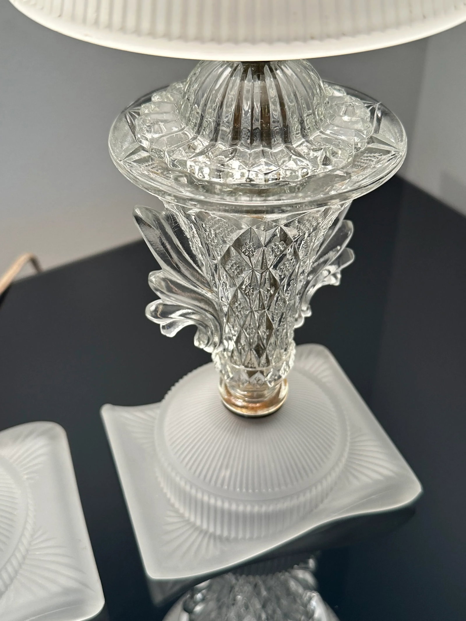 Art Deco Glass Boudoir Lamps - A Pair - 7