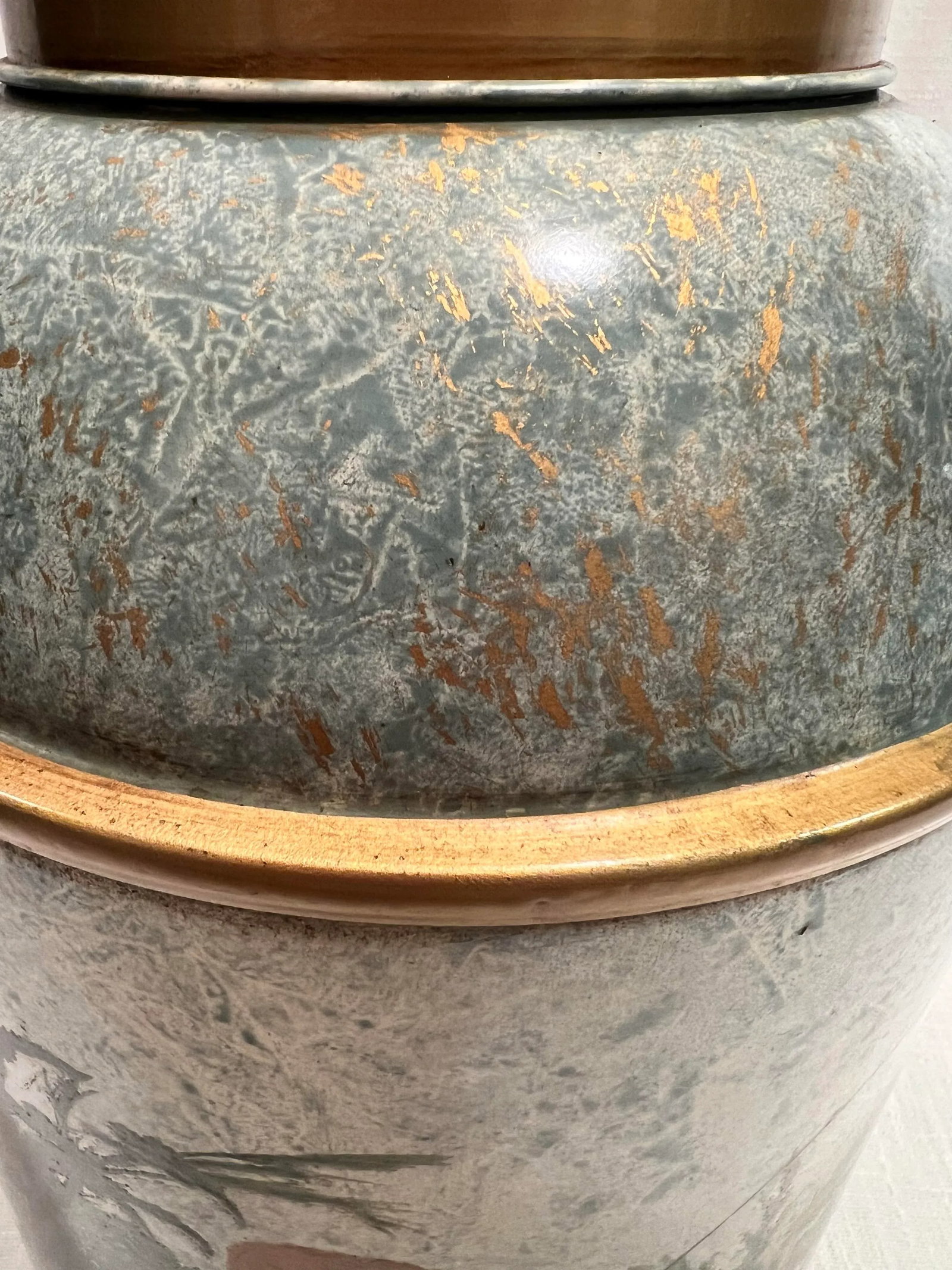 Vintage Chelsea House Chinouserie Style Ginger Jar Tea Caddy Tin Table Lamp With Shade - 9