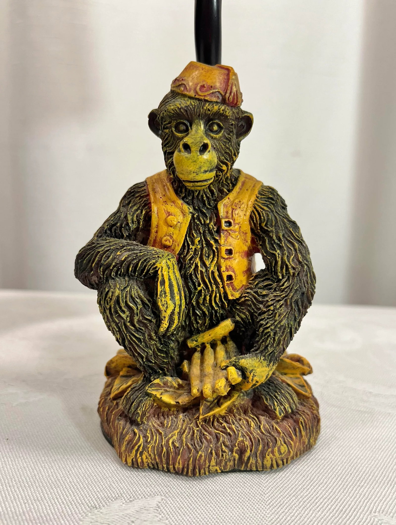 Vintage Bell Hop Monkey Accent Lamp With Green Shade - 4