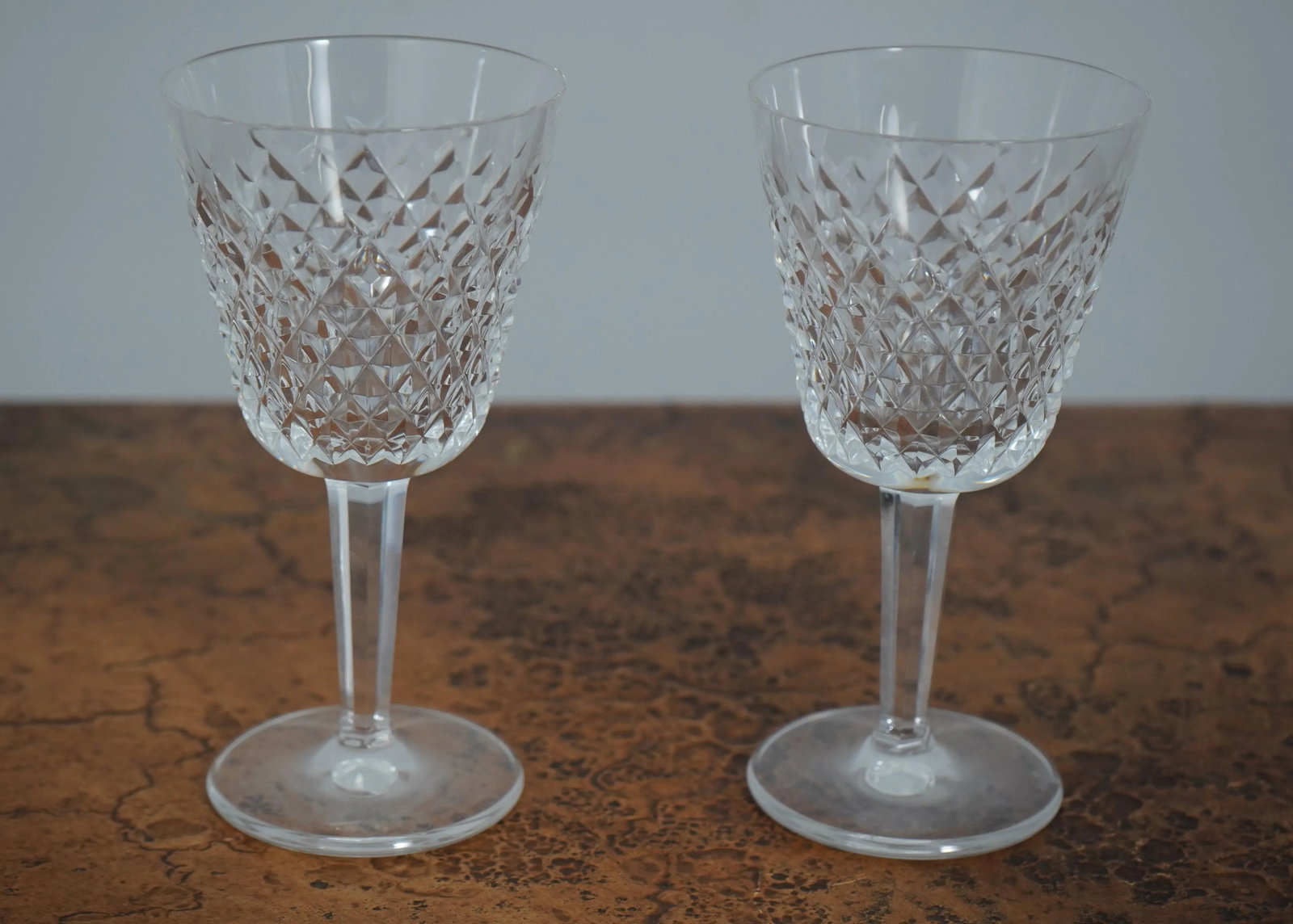 Set of 8 Waterford Crystal 6 Inch Cut Crystal Wine Glasses - 2