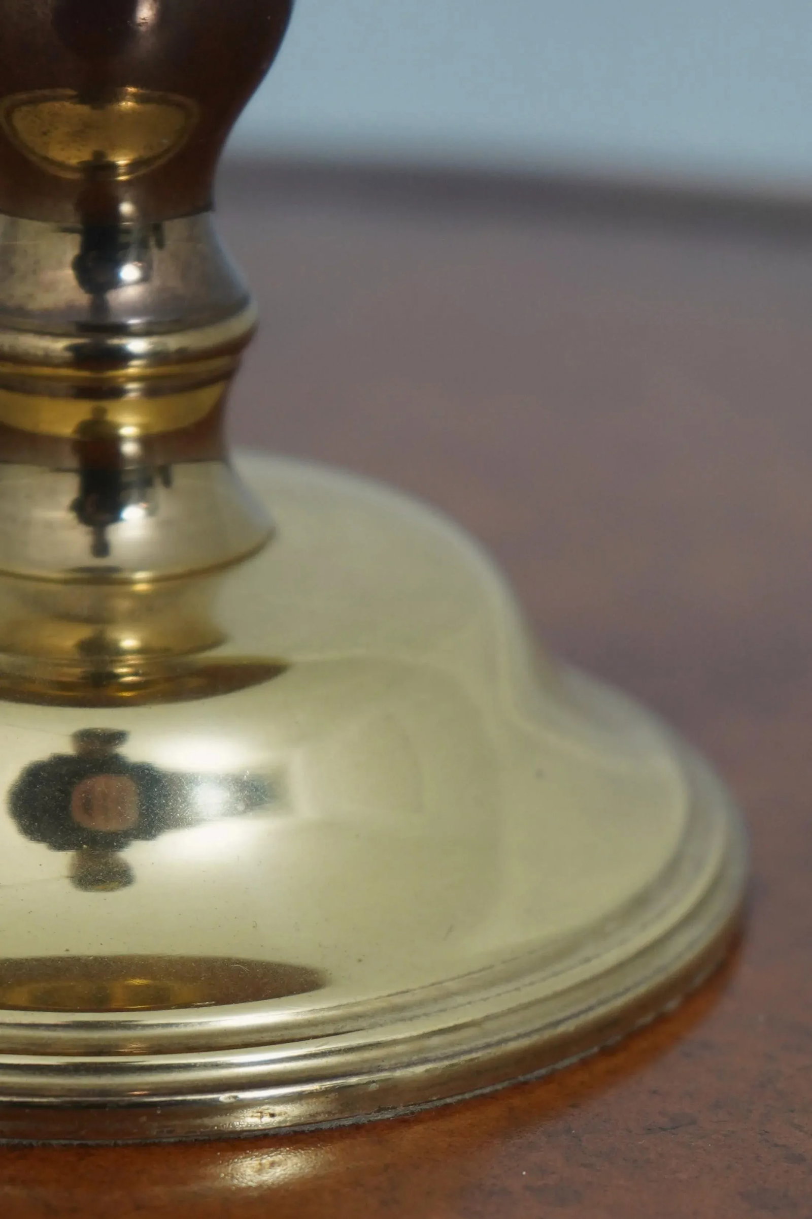 Pair Baldwin Williamsburg Style Solid Brass Candlesticks - 3