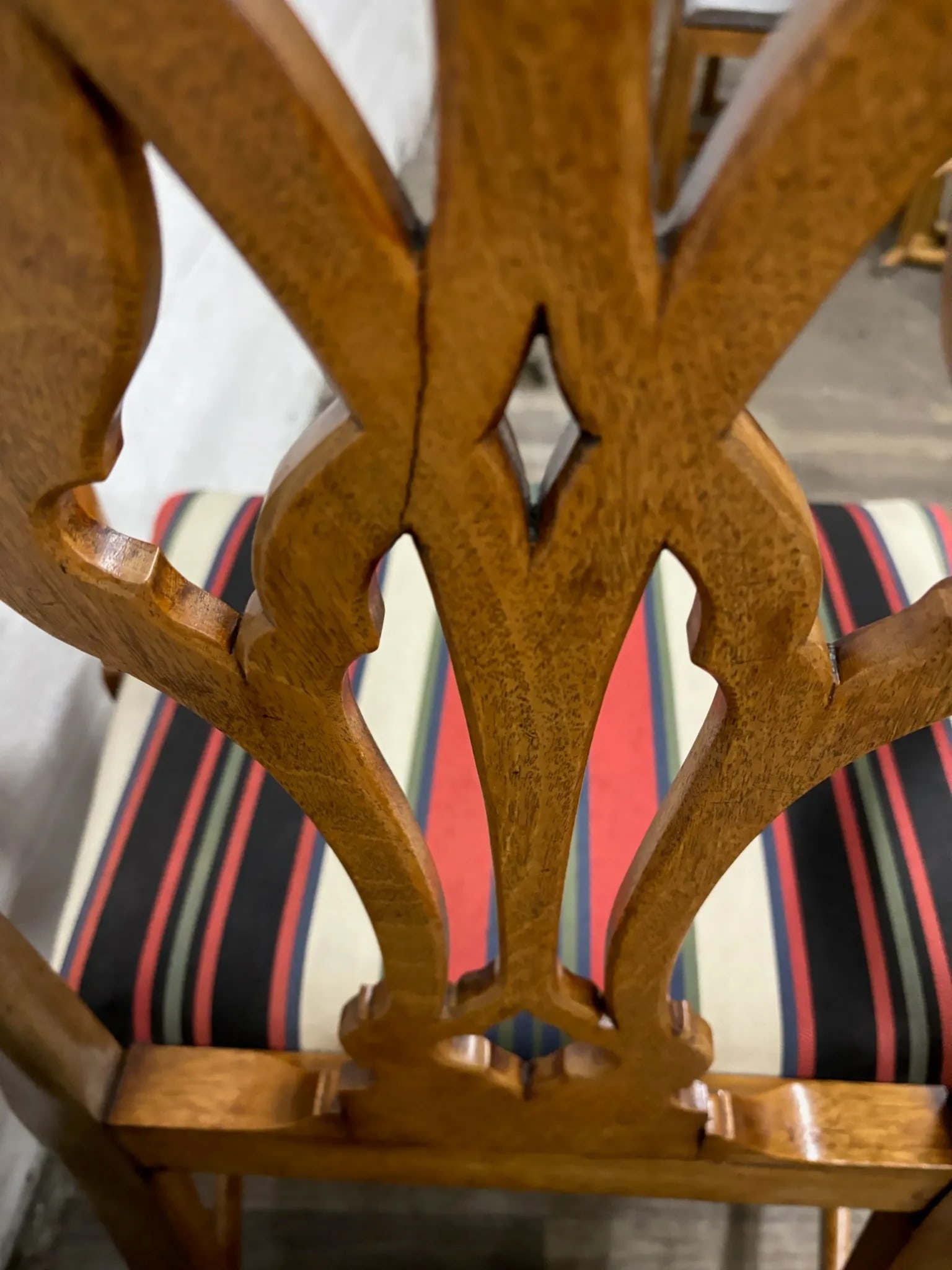 Vintage Chippendale Style Dining Arm Chairs - Pair - 10