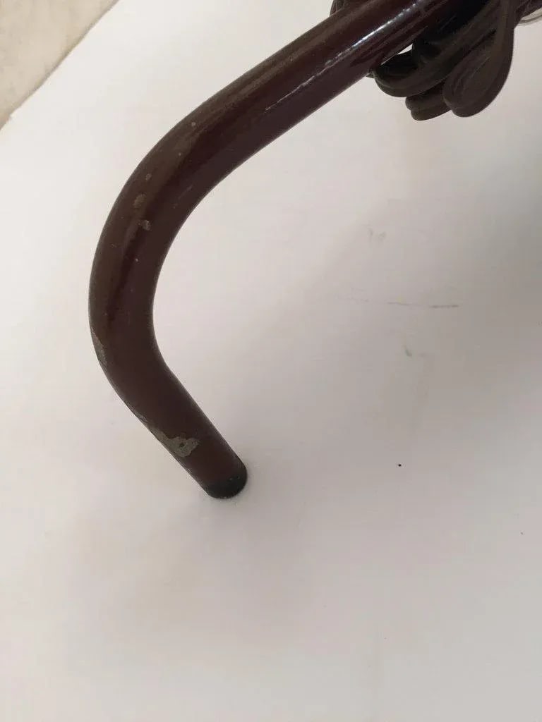 Sculptural Vintage French Tripod Floor Lamp Brown Enamel Shade, 1950s - 6