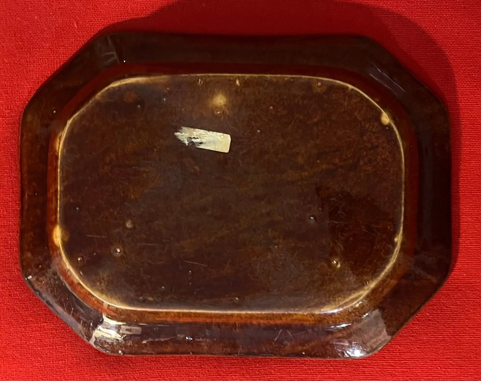 Antique 19th Century Bennington Spatterware Brown Treacle Glaze Octagonal Platter Circa 1830 - 1840 - 10