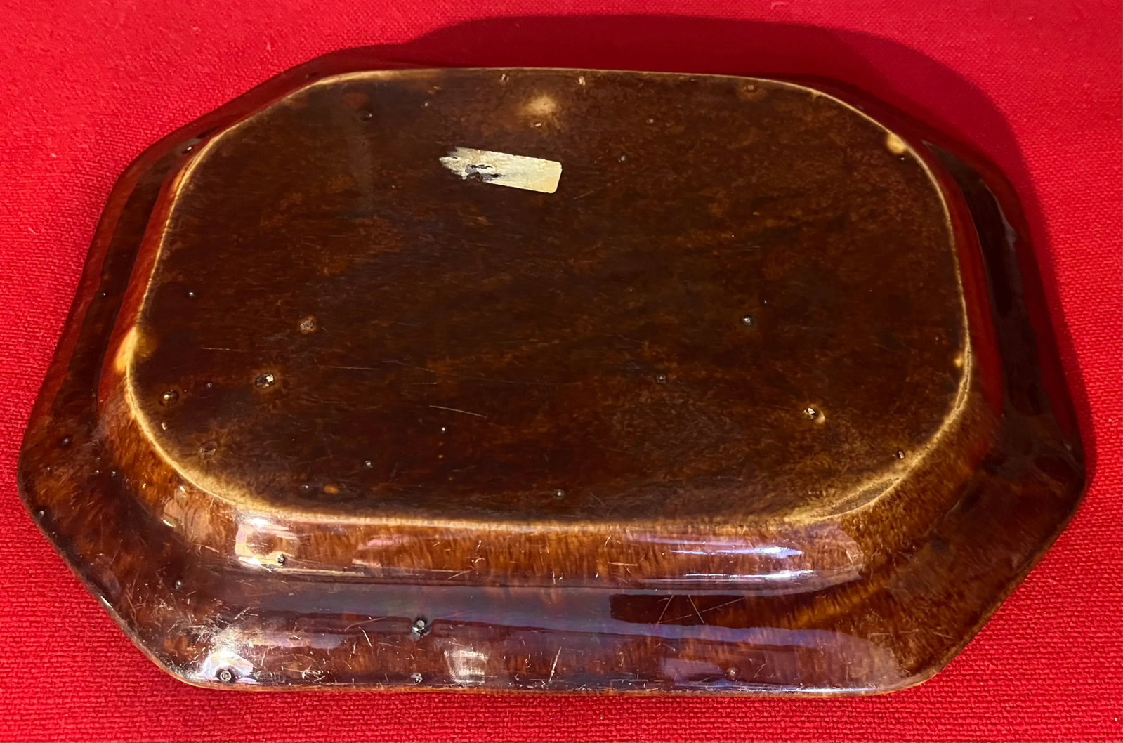 Antique 19th Century Bennington Spatterware Brown Treacle Glaze Octagonal Platter Circa 1830 - 1840 - 9