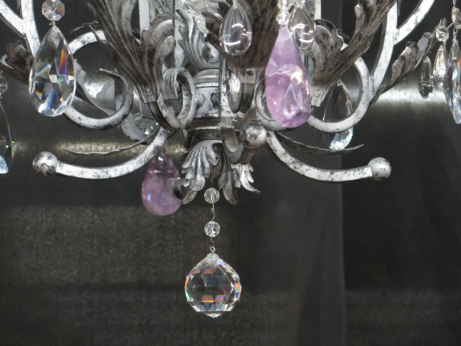 Decorator Amethyst Rock Crystal Chandelier - 11