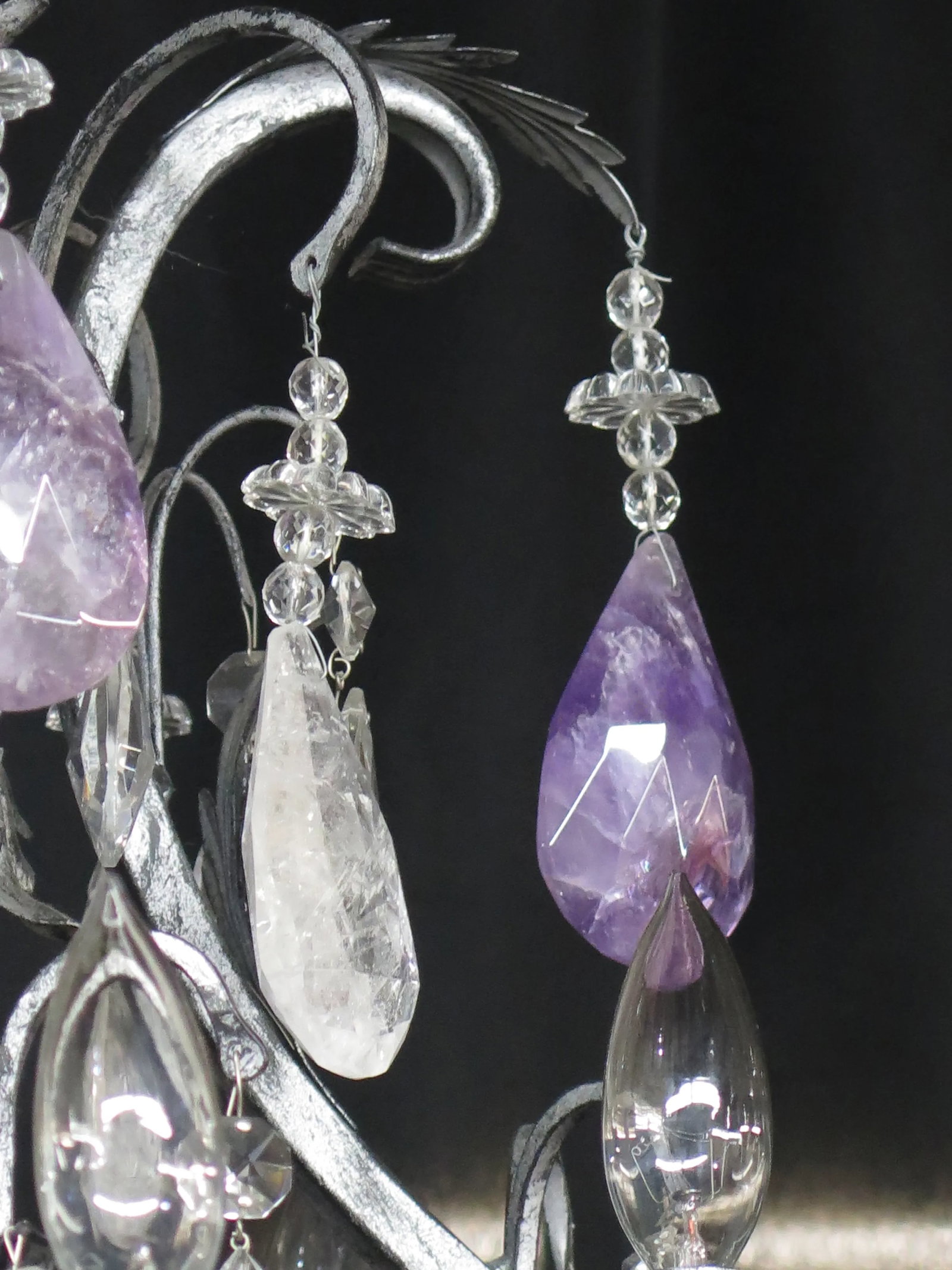 Decorator Amethyst Rock Crystal Chandelier - 2