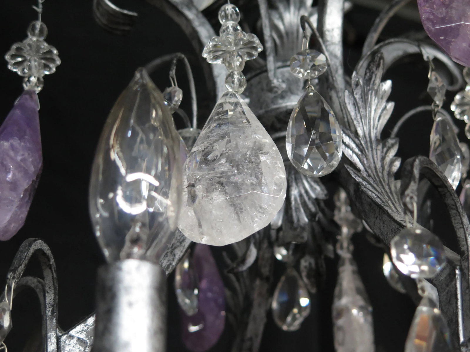Decorator Amethyst Rock Crystal Chandelier - 9