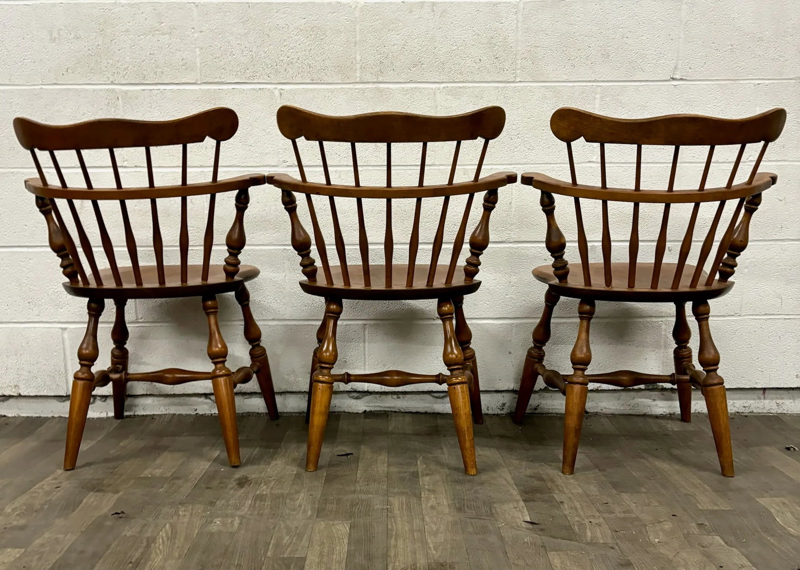 Vintage Ethan Allen Heirloom Nutmeg Maple Colonial Early American Dining Chairs - 11