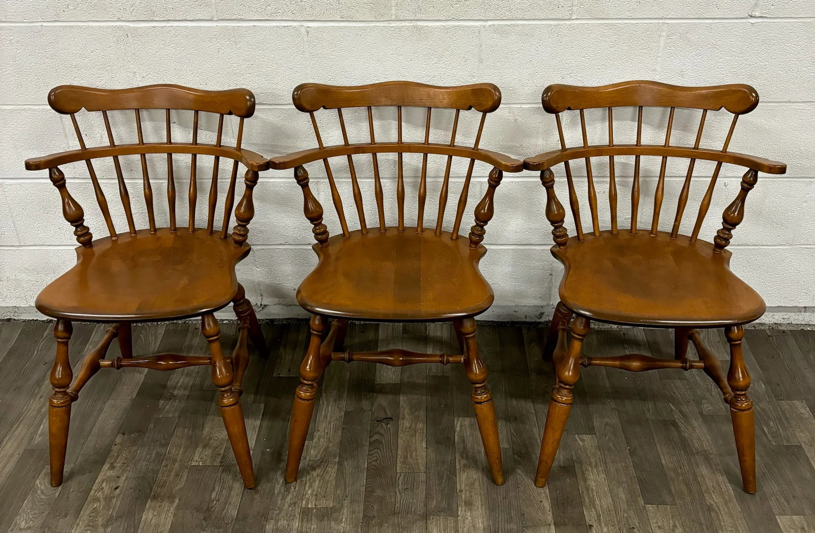 Vintage Ethan Allen Heirloom Nutmeg Maple Colonial Early American Dining Chairs - 2