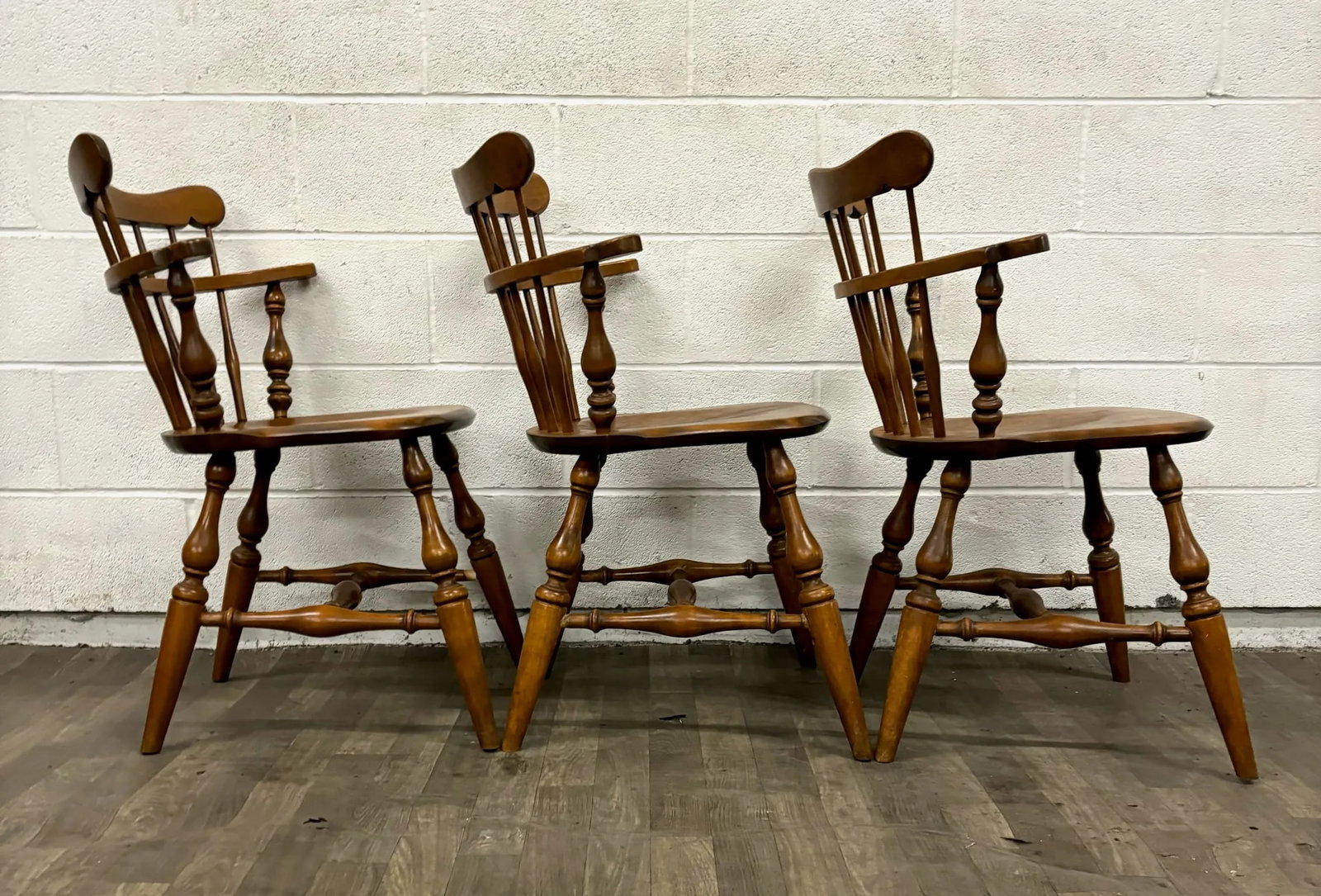 Vintage Ethan Allen Heirloom Nutmeg Maple Colonial Early American Dining Chairs - 3
