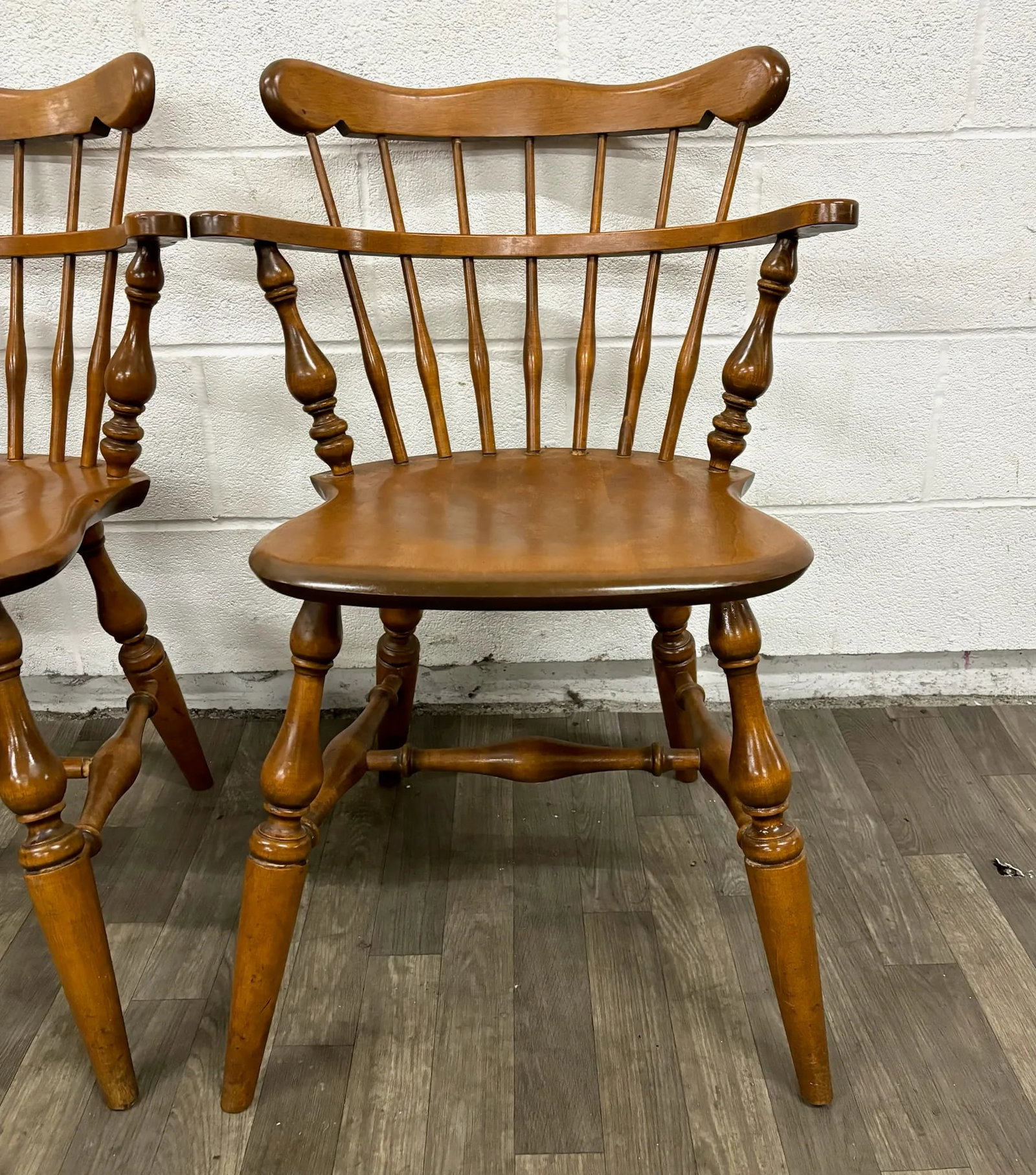 Vintage Ethan Allen Heirloom Nutmeg Maple Colonial Early American Dining Chairs - 6