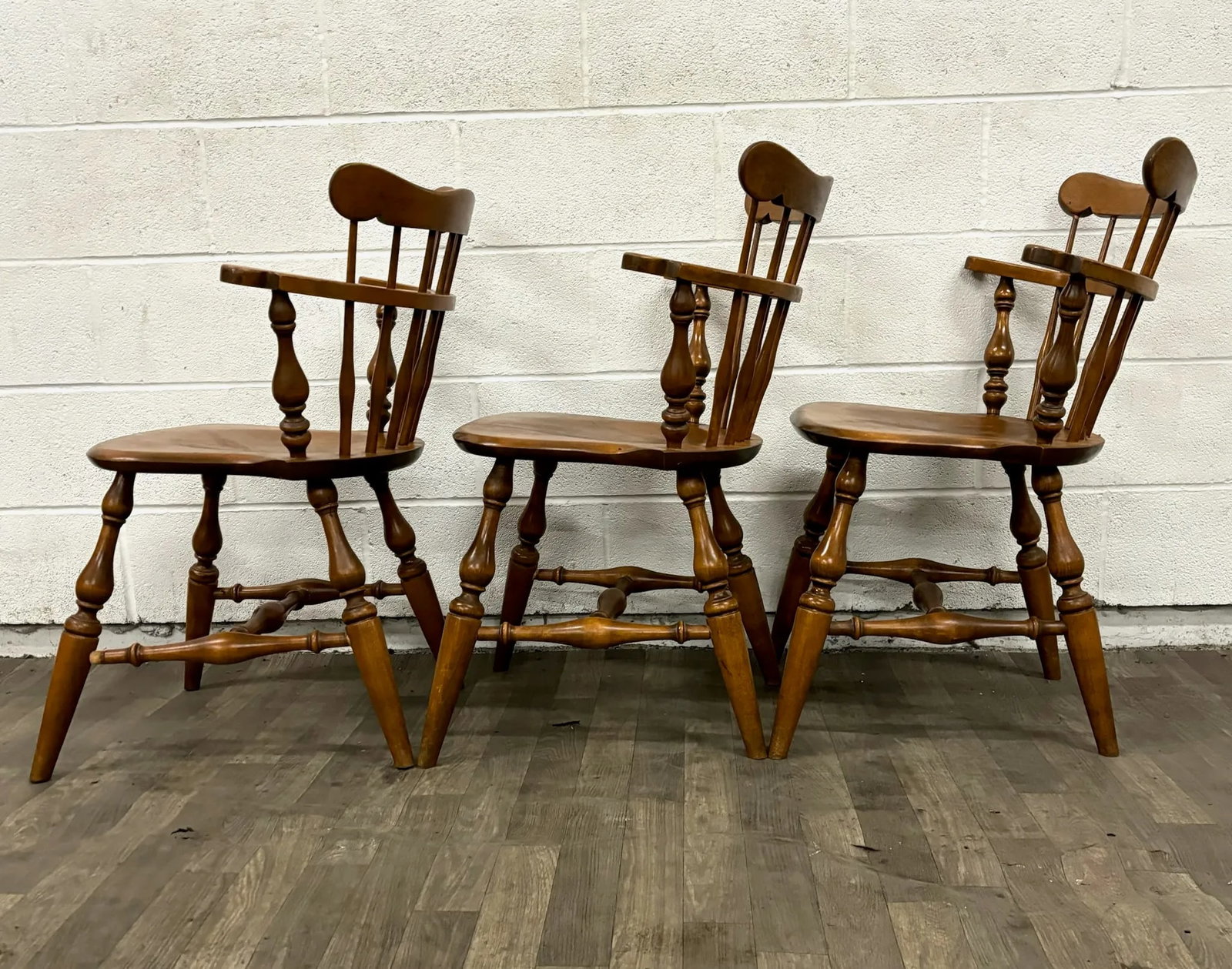 Vintage Ethan Allen Heirloom Nutmeg Maple Colonial Early American Dining Chairs - 7