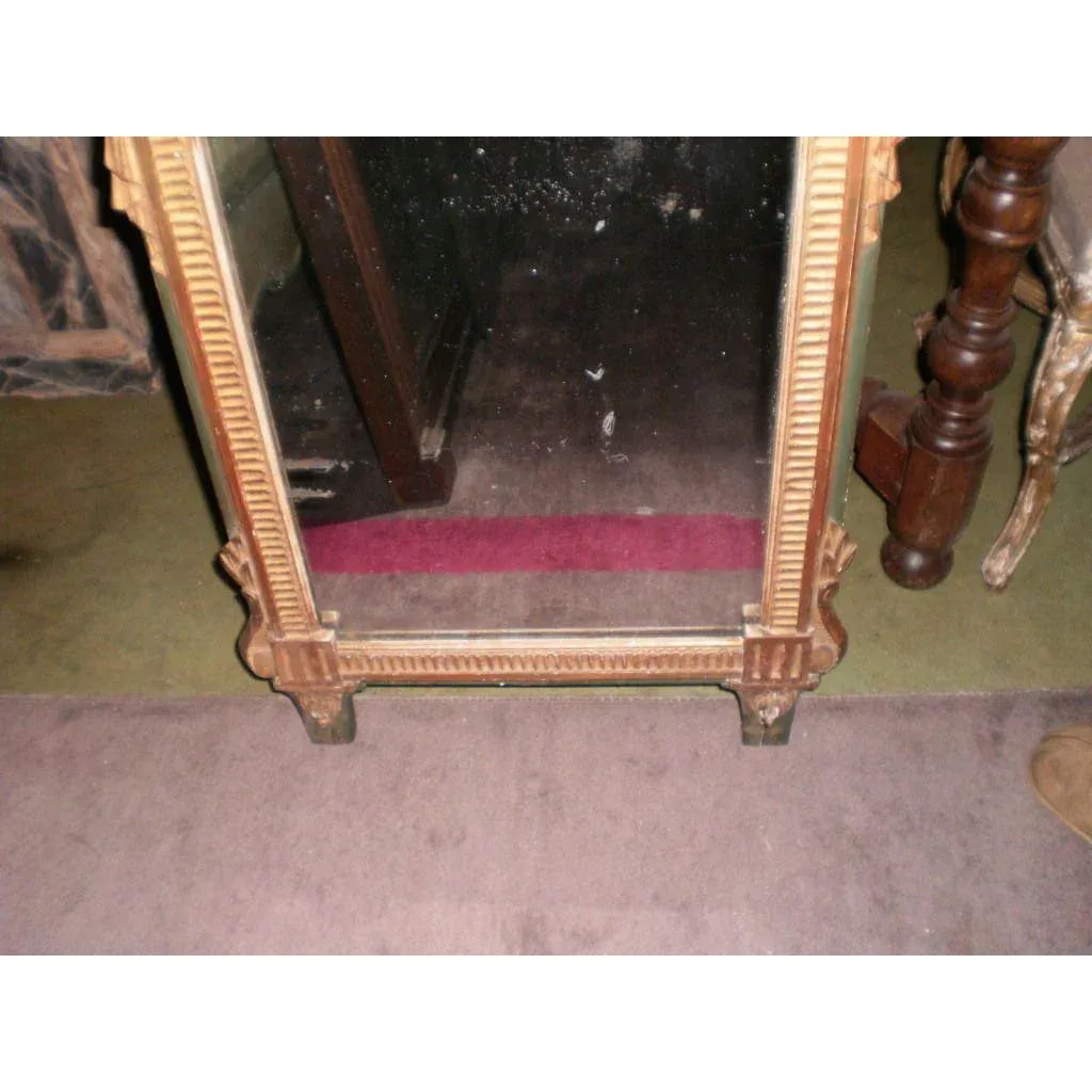 18th Century French Louis XVI Painted and Giltwood Trumeau Mirror - 3