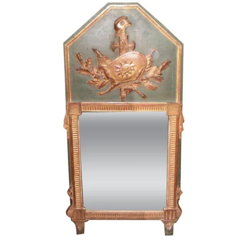 18th Century French Louis XVI Painted and Giltwood Trumeau Mirror - 6