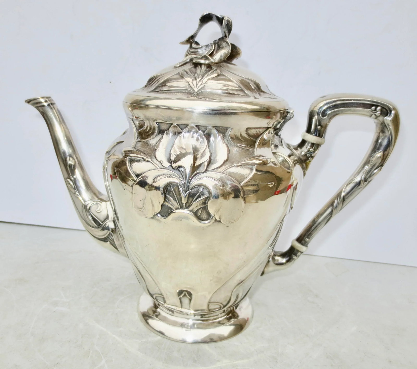 Silver-Plate Art Nouveau Tea Pot - 5