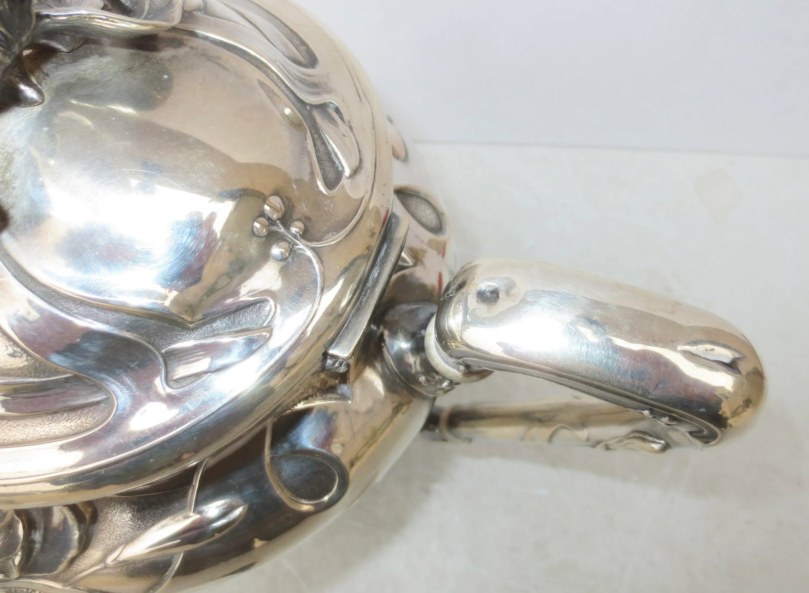 Silver-Plate Art Nouveau Tea Pot - 7