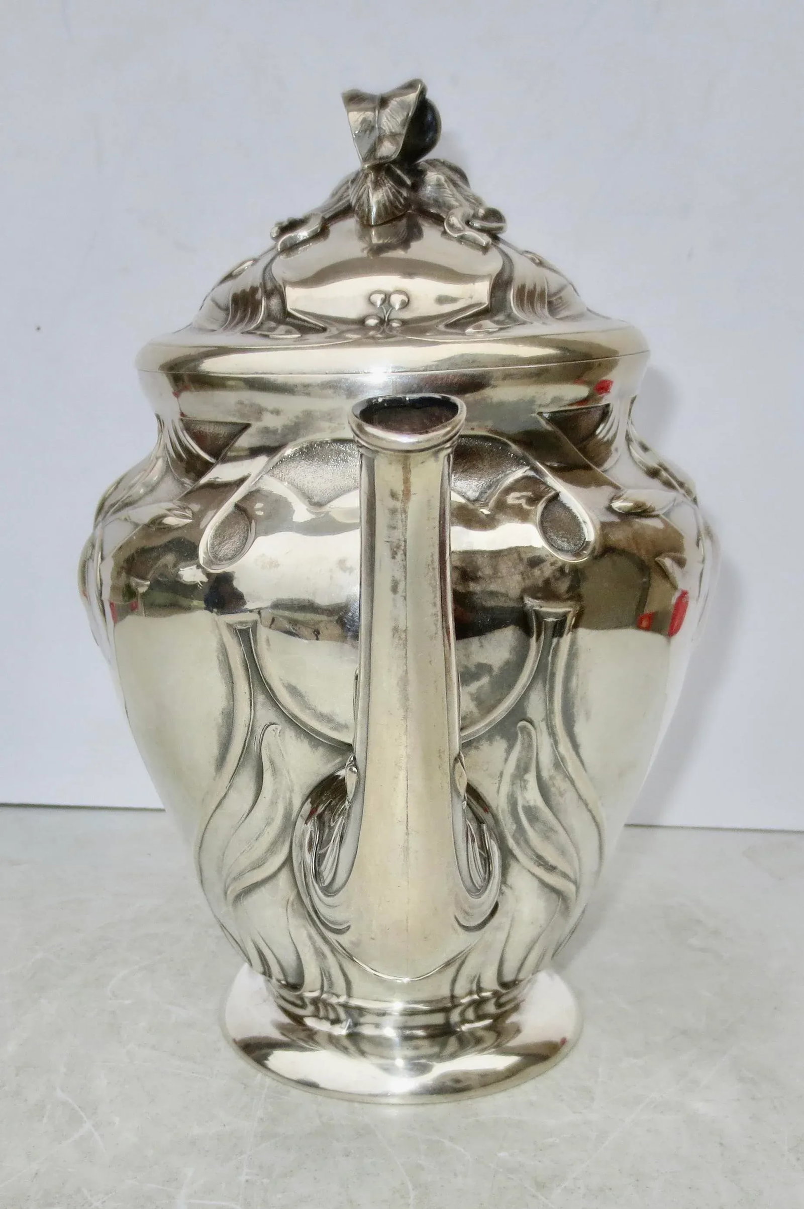Silver-Plate Art Nouveau Tea Pot - 8