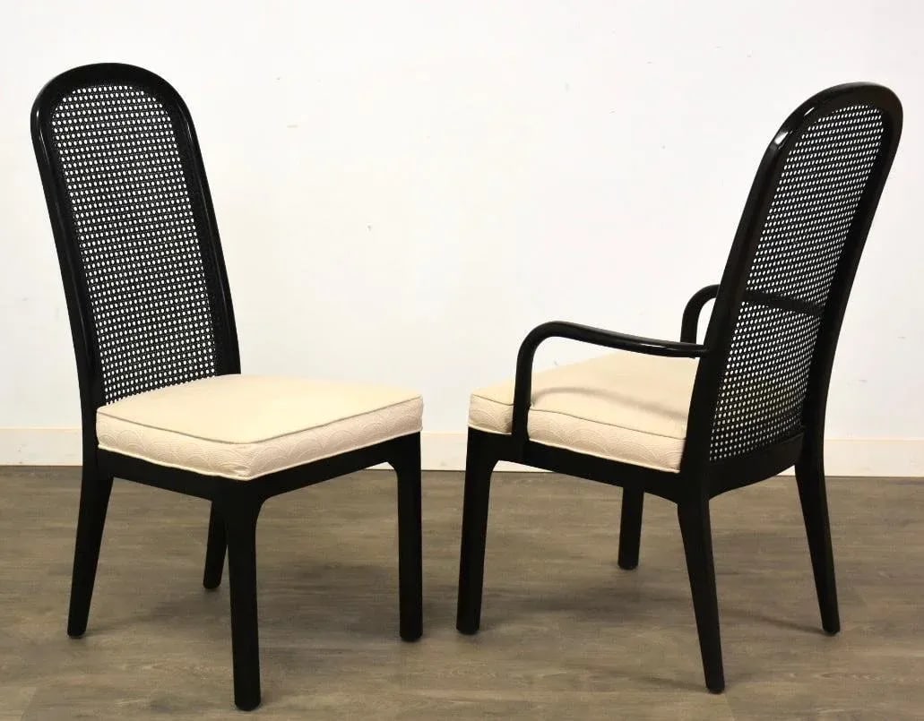 1970s Black Lacquer Dining Chairs - Set of 6 - 10