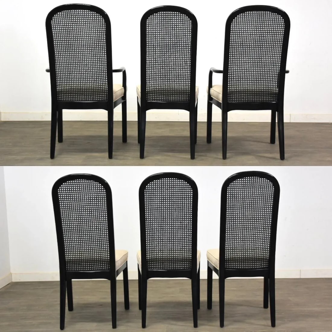 1970s Black Lacquer Dining Chairs - Set of 6 - 2