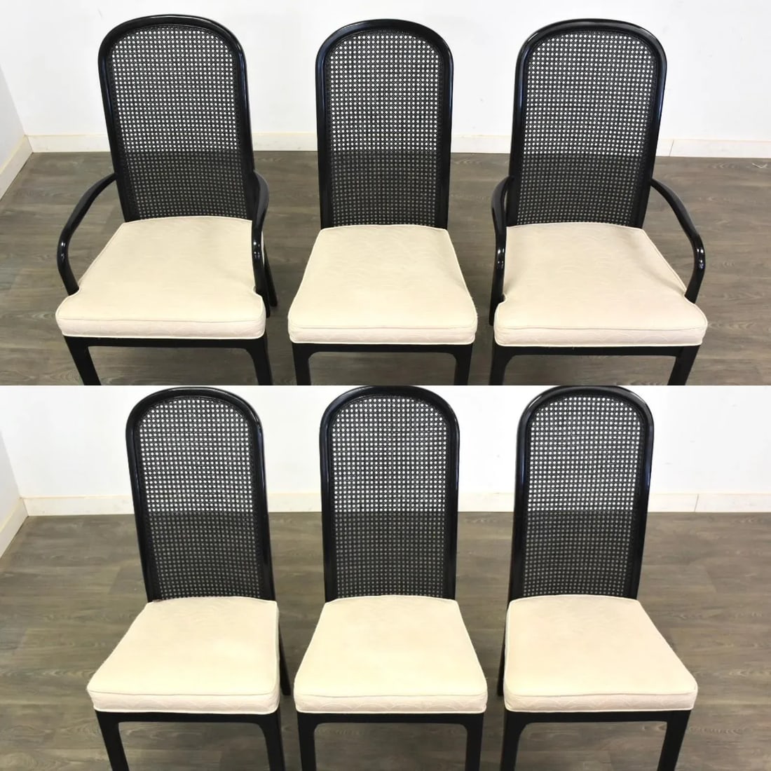 1970s Black Lacquer Dining Chairs - Set of 6 - 3