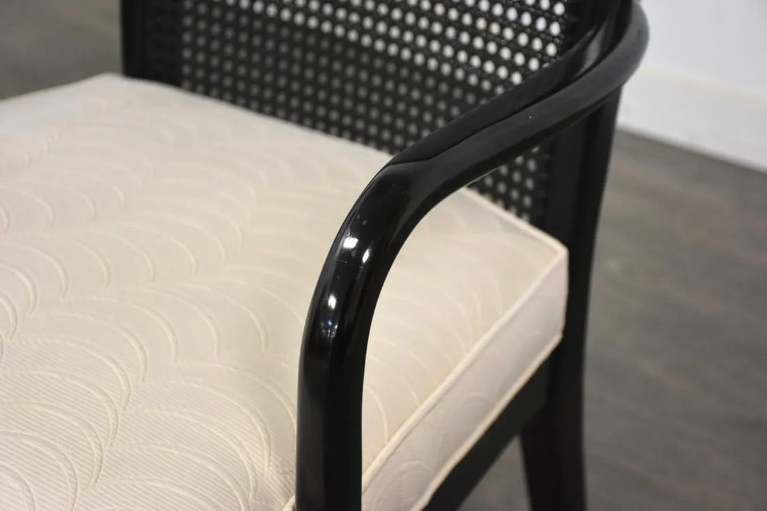 1970s Black Lacquer Dining Chairs - Set of 6 - 9