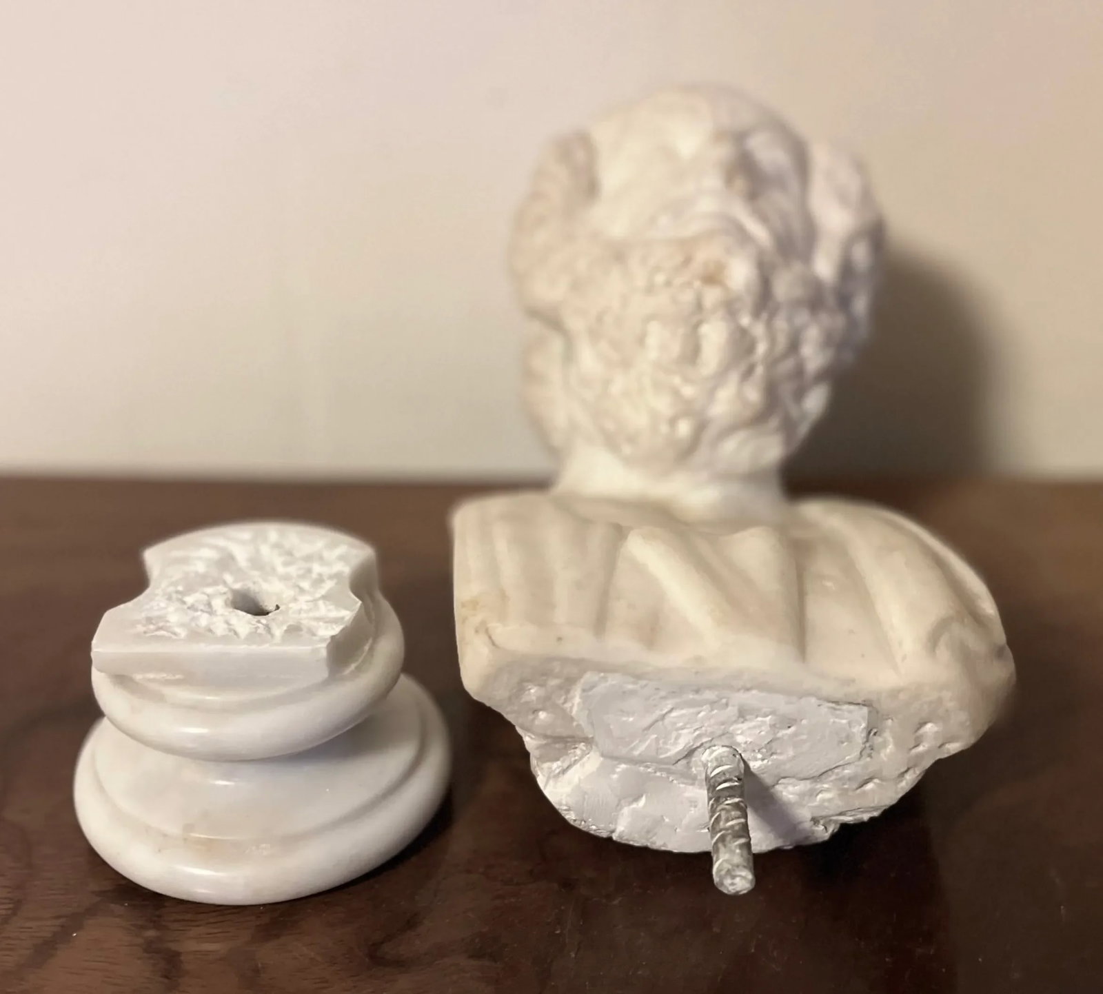 Antique 19th Century Italian Grand Tour Carved White Marble Classical Bust of Homer - 11