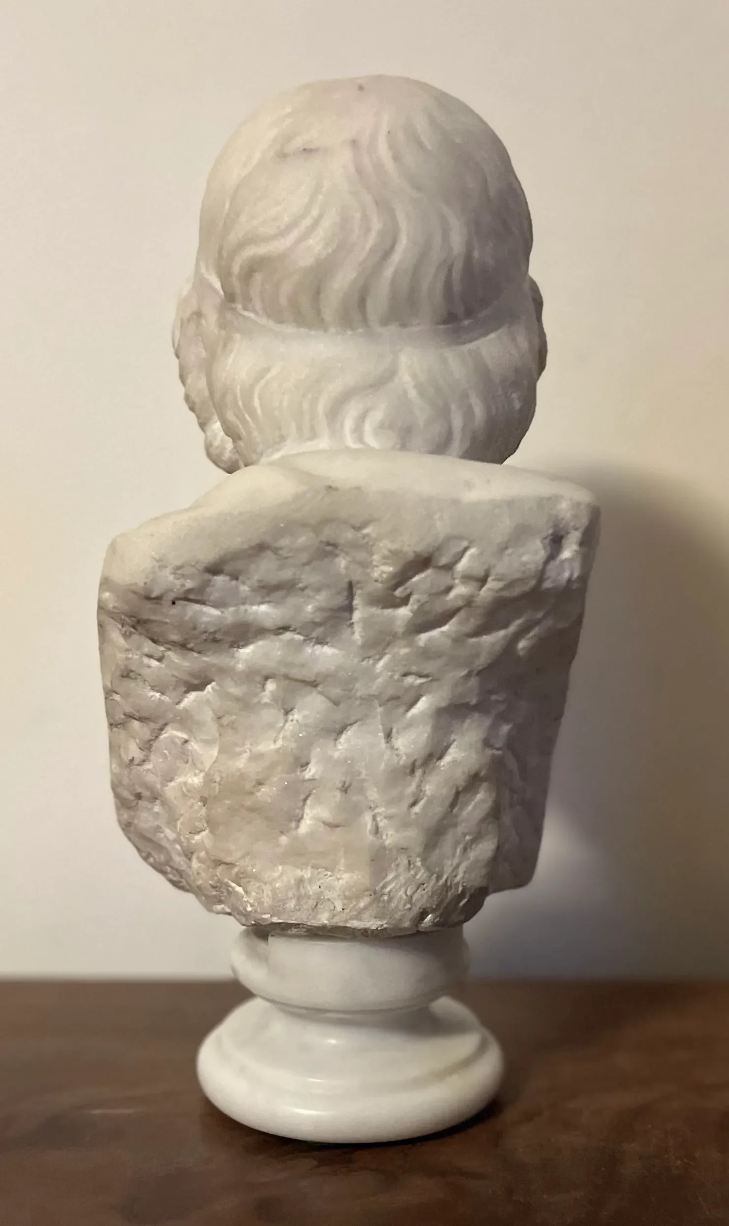 Antique 19th Century Italian Grand Tour Carved White Marble Classical Bust of Homer - 6