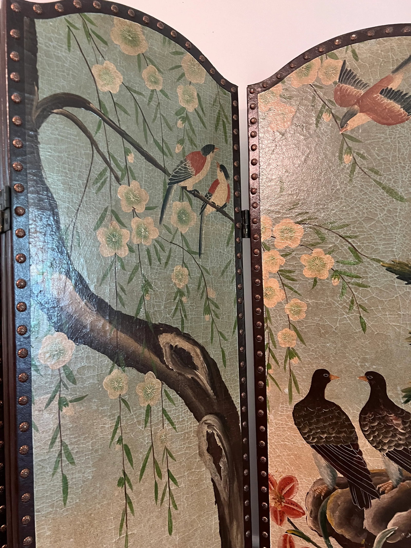 Vintage Large Screen With Bird Details - 10