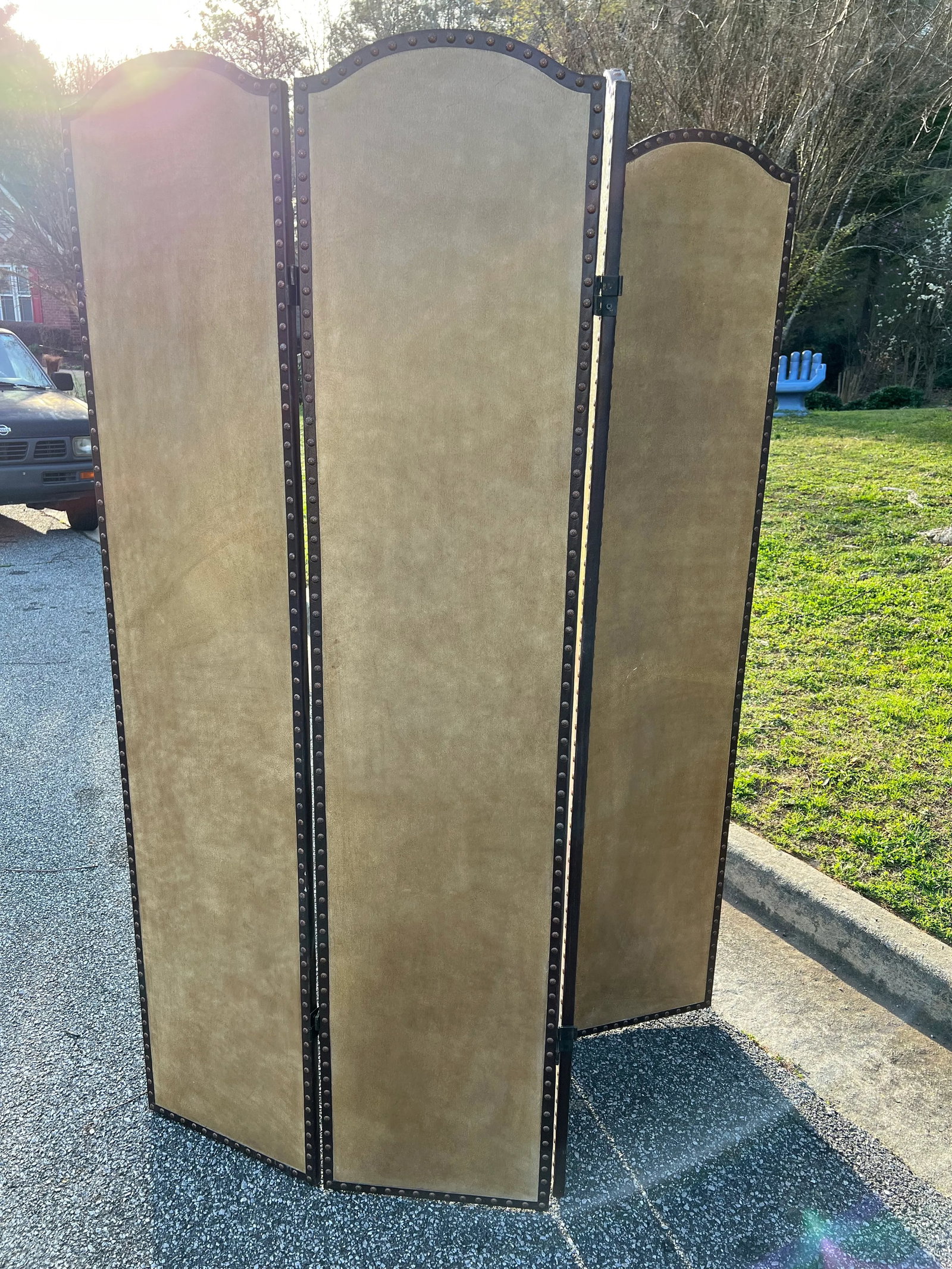 Vintage Large Screen With Bird Details - 7