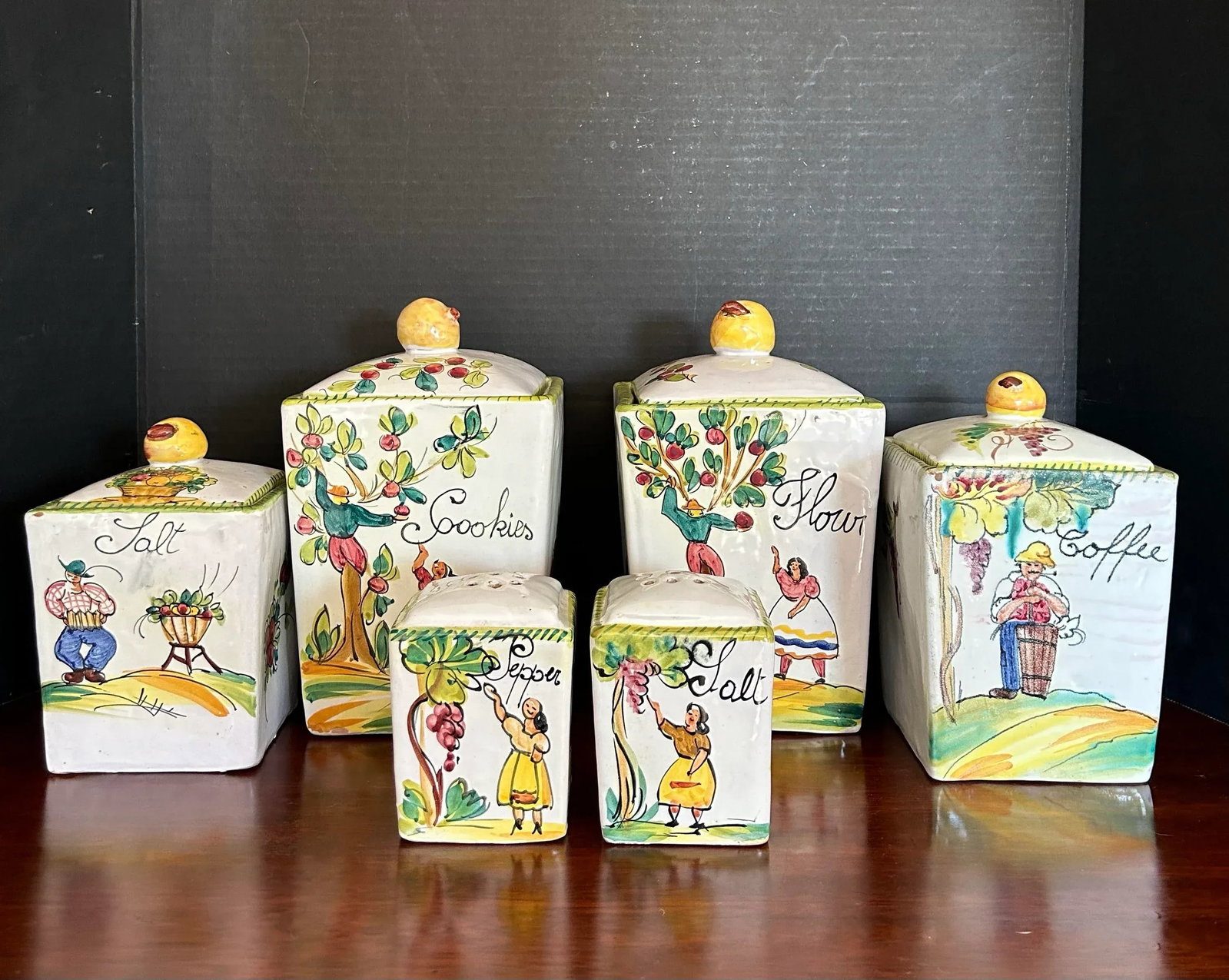 Vintage Italian Canister Set - 5 Piece Set - 2